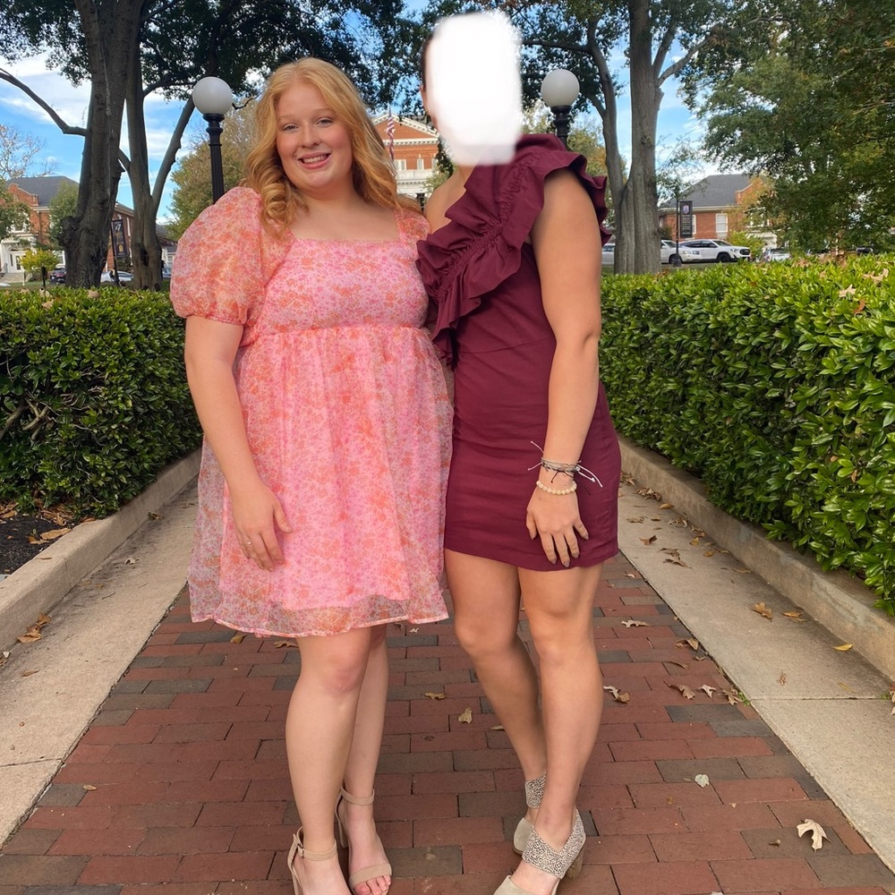 Babydoll style light pink dress! Worn to my college homecoming! Great condition!